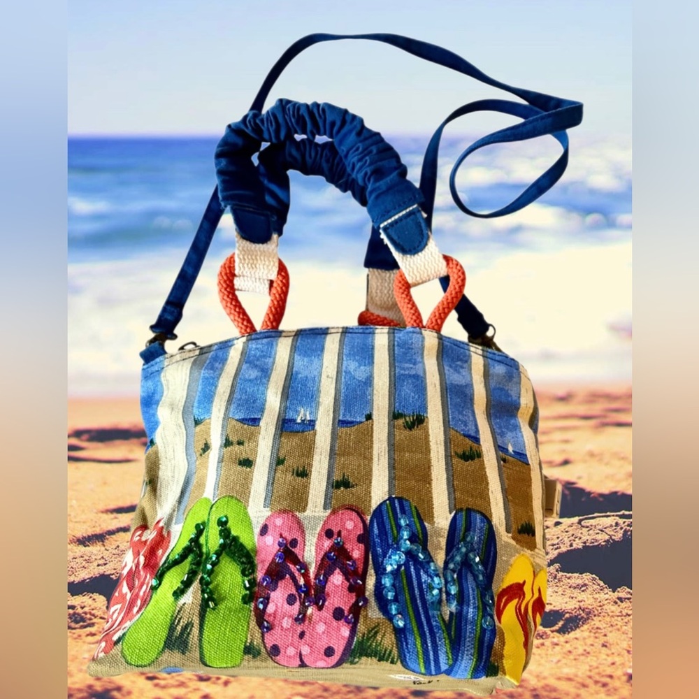 Paul Brent Flip Flop Beach Scene Crossbody Bag for SunNSand